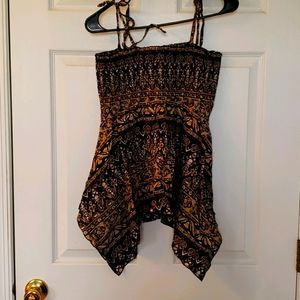 Asymmetrical Handkerchief Blouse